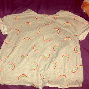 a rainbow gray background shirt